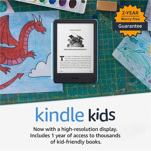 Kindle Kids (إصدار 2022) – إذا انكسر، فسنقوم باستبداله، ويتضمن كتبًا خالية من الإعلانات، وغلافًا، وإضاءة قابلة للتعديل - Ocean Explorer in Saudi Arabia