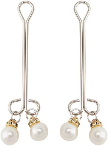 2Pcs Non Piercing Rings with Clamps Body Jewelry for Women Adjustable Stainless Steel Clips Bell Weight Pendant Fake Faux Body Piercing Jewelry in Saudi Arabia