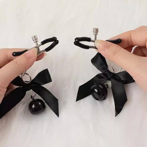 2Pcs Non Piercing Rings with Clamps Body Jewelry for Women Adjustable Stainless Steel Clips Bell Weight Pendant Fake Faux Body Piercing Jewelry in Saudi Arabia