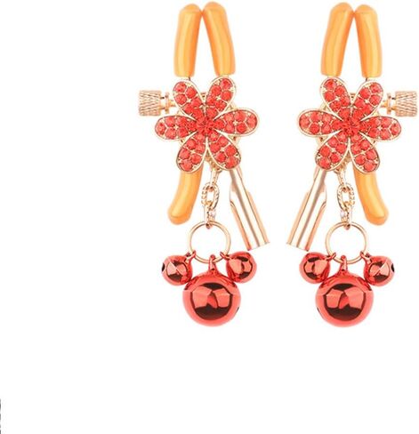 2Pcs Non Piercing Rings with Clamps Body Jewelry for Women Adjustable Stainless Steel Clips Bell Weight Pendant Fake Faux Body Piercing Jewelry in Saudi Arabia