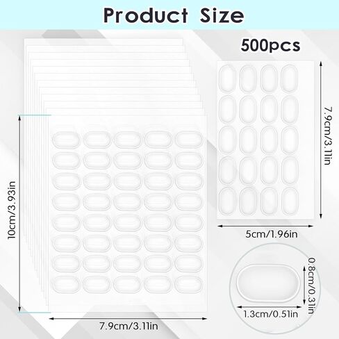 Adhesive Putty, 13×8mm Clear Sticky Tack Putty Removable Stick Dots Double Sided Sticky Dots No Trace Sticky Putty for Poster Crafts Festival Party Decorations(500Pcs) in Saudi Arabia