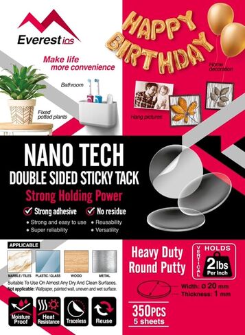 Everest Adhesive Poster Tacky Putty Sticky Non-Toxic Mounting Putty, Wall Safe Tack Putty for Hanging Pictures and Photo Fram, Traceless Adhesive Sticker for Festival Decoration. (350) in Saudi Arabia