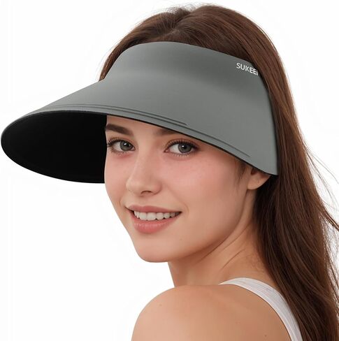 Sukeen Wide Brim Sun Visor for Women Men,UPF50+ Seamless Sun Hats Foldable Ponytail Beach Hats for Daily Outdoor Activities in Saudi Arabia