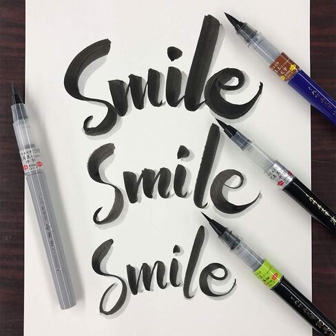 قلم فرشاة Kuretake ZIG BIMOJI "CAMBIO" متوسط ​​الحجم، قابل لإعادة الملء، طرف فرشاة مرن للخط، التوضيح، جودة احترافية، معتمد من AP، بدون فوضى، عديم الرائحة، صنع في اليابان in Saudi Arabia