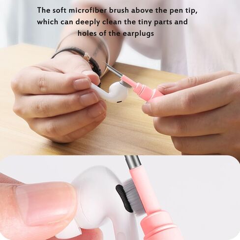 Cleaner Kit for Airpods,Earbuds Cleaning kit for Airpods Pro 1 2 3, Multi-Function Cleaning Tool with Brush for Wireless Earphones Bluetooth Headphones Camera and iPhone(White) in Kuwait