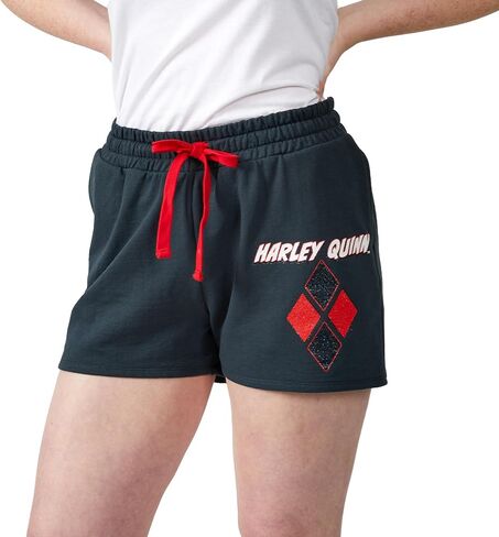 Batman Harley Quinn Diamond Logo Women's Charcoal Sweat Shorts in Saudi Arabia
