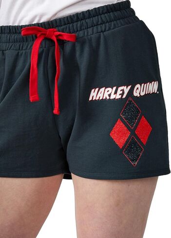 Batman Harley Quinn Diamond Logo Women's Charcoal Sweat Shorts in Saudi Arabia