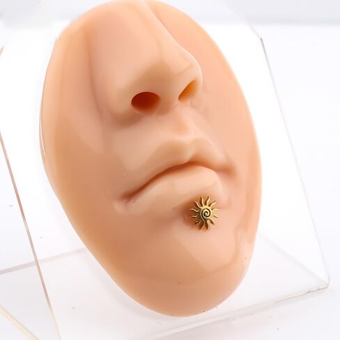 16G Sun Lip Rings Cartilage Earrings for Women Men Surgical Steel Minimalist Labret Monroe Lip Rings Tragus Helix Studs Earrings Body Piercing Jewelry in Kuwait