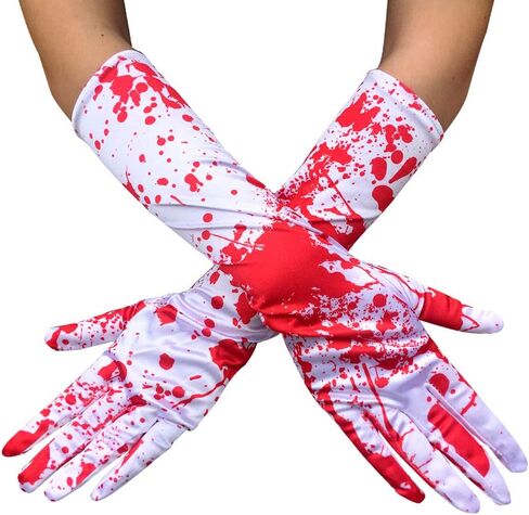 Gothic Skeleton Gloves Long Wrist X-Ray Bone Gloves Halloween Cosplay Costumes in Kuwait