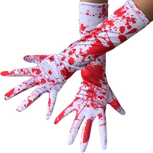 Gothic Skeleton Gloves Long Wrist X-Ray Bone Gloves Halloween Cosplay Costumes in Kuwait