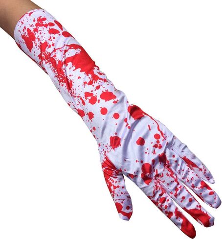 Gothic Skeleton Gloves Long Wrist X-Ray Bone Gloves Halloween Cosplay Costumes in Kuwait