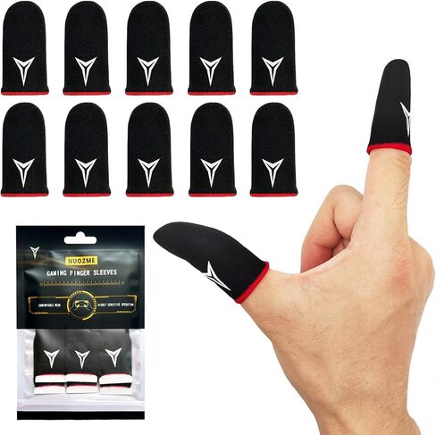 6 PCS Red Edge Mobile Phone Gaming Finger Sleeves Gloves | Compatible with All Touchscreen Devices, 0.15mm Superconducting Nanofibers, Smooth Feel, Anti-Sweat, Extremely Thin in Kuwait