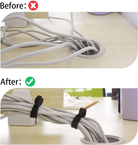 SMART&COOL Reusable Silicone Magnetic Cable Ties, Multicolored, 20-Pack in Kuwait