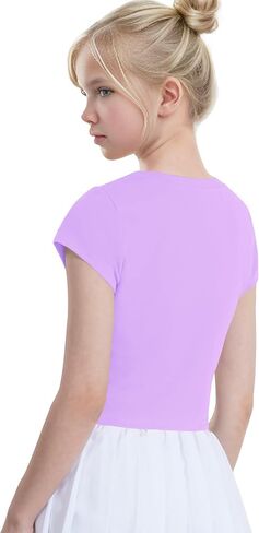 Auranso Girls Crop Tops Summer Short Sleeve Round Neck T Shirts Basic Tee for Kids in Saudi Arabia