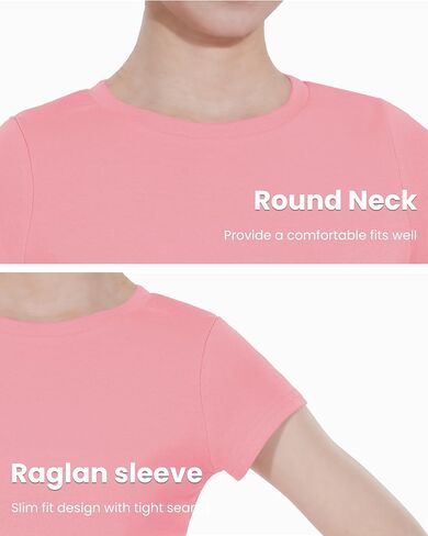 Auranso Girls Crop Tops Summer Short Sleeve Round Neck T Shirts Basic Tee for Kids in Saudi Arabia