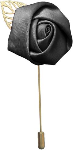 Gentleman's Suit Flower Brooch Handmade Lapel Pin Boutonniere Stick Corsage Accessory Multicolor Rose Satin Tuxedo Groom Wedding Banquet Party in Saudi Arabia