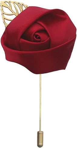 Gentleman's Suit Flower Brooch Handmade Lapel Pin Boutonniere Stick Corsage Accessory Multicolor Rose Satin Tuxedo Groom Wedding Banquet Party in Saudi Arabia