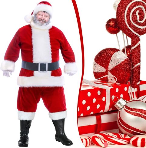 عيد الميلاد سانتا كلوز أحذية الرجال واسعة العجل سانتا الأحذية القتالية مع الأصفاد القطيفة البيضاء أجراس القدم مشبك حزام لعيد الهالوين عيد الميلاد in Saudi Arabia