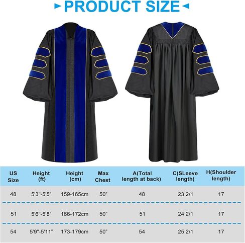 Unisex Doctoral Graduation Gown with Gold Piping | Academic doctoral Cap and Gown for Graduation Ceremony in Saudi Arabia