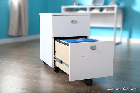 South Shore (SOUCS) South Shore 2-Drawer Mobile File Cabinet on Casters, Pure White in Saudi Arabia