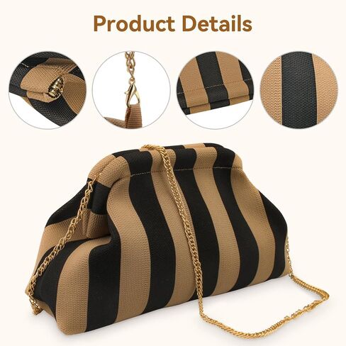 YYW Clutch Purses for Women,Woven Crochet Purse Colorblock Shoulder Bag Casual Knitted Handbag in Saudi Arabia