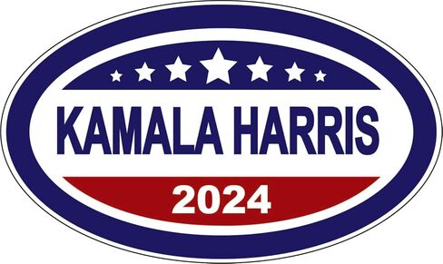 Kamala Harris 2024 Decal Sticker for President 3 pack Oval stickers 3.25x5.5" in Saudi Arabia