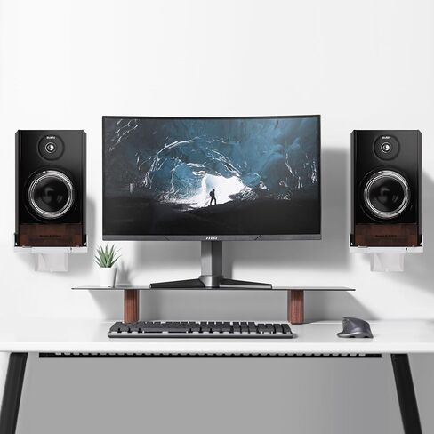suptek Speaker Wall Mount Adjustable for Large Bookshelf Speaker Mounts | Swivel Speaker Wall Mounts with Surround Sound, Tilt Speaker Shelf For Living Room Up to 55lbs, 2 Packs, Black in Kuwait
