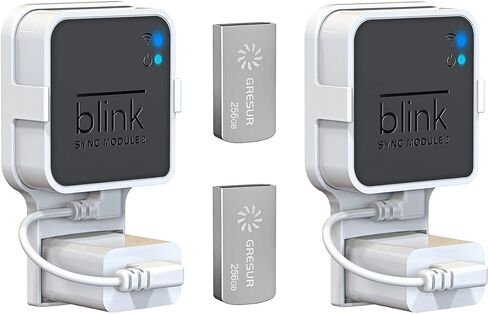 256GB USB Flash Drive for Blink Sync Module 2 with Outlet Wall Mount(1Pack) | Local Video Storage, Space-Saving Holder with Short Cable, No Messy Wires, Sturdy & Secure for Blink Outdoor Indoor System in Kuwait