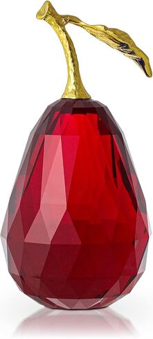 Crystal Pear Figurines Fruit Handmade Glass Figurines Home Decor Collectible Paperweight Art Craft Table Decorations (Yellow) in Saudi Arabia