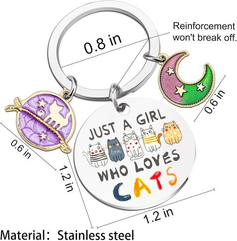 Cat Lover Gifts for Women Lovers Cats Themed Gift for Girls Teens Cute Women Key Chains for Sisters Friends Daughter Cat Decor Trendy Stuffs for Teen Girl in Saudi Arabia