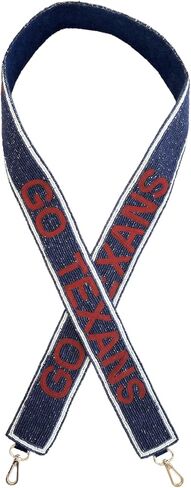 حزام محفظة مطرز بالخرز من Go Texas باللونين الأزرق الداكن والأحمر لكرة القدم مقاس 49 بوصة يوم لعبة البيسبول لمحفظة الاستاد الواضحة in Kuwait