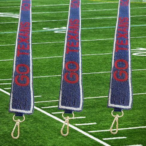 حزام محفظة مطرز بالخرز من Go Texas باللونين الأزرق الداكن والأحمر لكرة القدم مقاس 49 بوصة يوم لعبة البيسبول لمحفظة الاستاد الواضحة in Kuwait