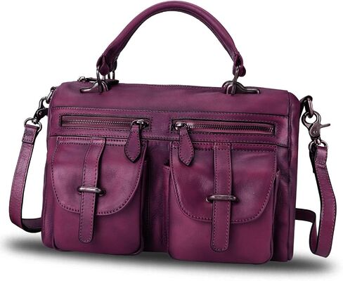 Genuine Leather Purse and Handbag for Women Vintage Handmade Leather Top Handle Satchel Purses Shoulder Bag Strap in Saudi Arabia