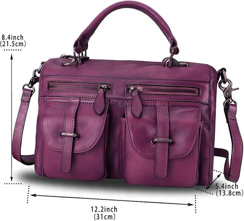 Genuine Leather Purse and Handbag for Women Vintage Handmade Leather Top Handle Satchel Purses Shoulder Bag Strap in Saudi Arabia