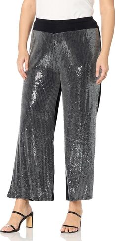 AVENUE Women's Plus Size Pant JADA Sequin, Black in Saudi Arabia