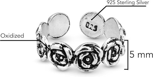 AeraVida Love Unity Blooming Rose خاتم من الفضة الإسترليني عيار 925 | خاتم الخنصر للنساء | إكسسوارات مجوهرات بتصميم زهرة in Saudi Arabia