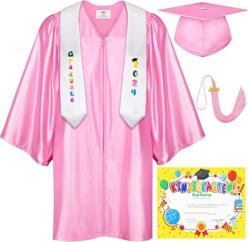 SOMSOC 5 Pack 2026 Graduation Gown Cap Stole Set with Tassel Certificate Graduation Kit for Graduates Preschool Kindergarten in Saudi Arabia
