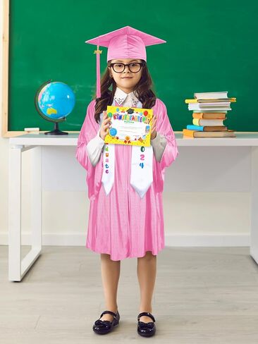 SOMSOC 5 Pack 2026 Graduation Gown Cap Stole Set with Tassel Certificate Graduation Kit for Graduates Preschool Kindergarten in Saudi Arabia