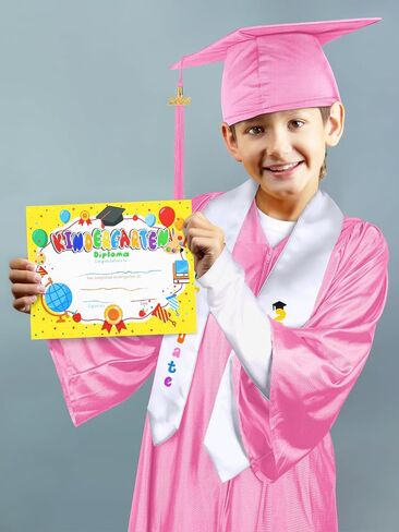 SOMSOC 5 Pack 2026 Graduation Gown Cap Stole Set with Tassel Certificate Graduation Kit for Graduates Preschool Kindergarten in Saudi Arabia