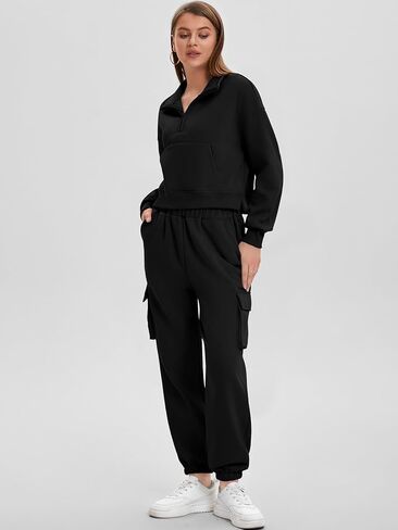 Bloggerlove المرأة 2 قطعة صالة مجموعات وتتسابق Sweatpants رياضية مطابقة اقتصاص أعلى البضائع العداء ببطء قطعتين العرق مجموعة in Kuwait