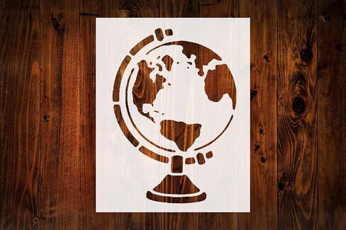 Earth Globe Custom Stencil, Reusable & Sturdy, 8.5" x 11" for Educational Art, Crafts & DIY Projects in Saudi Arabia