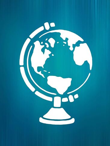 Earth Globe Custom Stencil, Reusable & Sturdy, 8.5" x 11" for Educational Art, Crafts & DIY Projects in Saudi Arabia