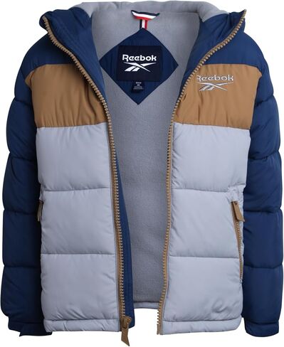 Reebok Boys' Winter Coat - Heavyweight Quilted Puffer Snow Parka - Weather Resistant Ski Jacket for Boys (8-20), Size 10-12, Batik Blue in Saudi Arabia