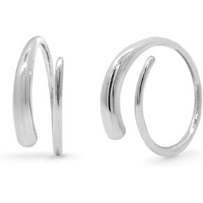Boma Jewelry Sterling Silver Spiral Wrap Pull Through Hoop Earrings