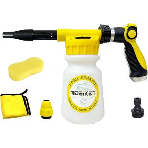 Car Wash Foam Gun Sprayer with Washing Sponge & Absorbent Towel, Car Wash Kit, Spray Foam Cannon Cleaner, Snow Foam Blaster for Car/Garden Cleaning