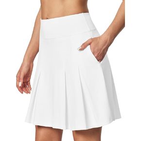 Ewedoos 20"Skort Golf Skirts for Women with Zip-Pocket Knee Length Skorts for Woman Casual Athletic Pleated Tennis Skirt