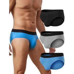 Men's Cotton Briefs Underwear Stretch Low Rise Briefs 3 Pack