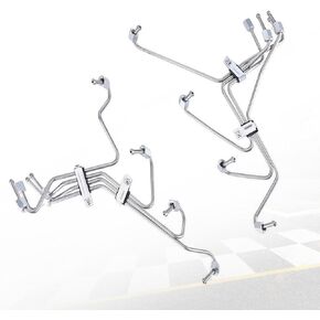 DE8TZ-9A555A Fuel Injector Hard Line of 8 Compatible with 1983-1994 F150 F250 F350 6.9L 7.3L IDI Diesel Engine Fuel Line Set