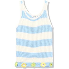 Speechless Girls' Sleeveless Stripe Sweater Knit Top