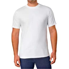 Kirkland Signature Men's Crew Neck Tee 100% Combed Heavyweight Cotton T-Shirts (Pack of 6), White, Large